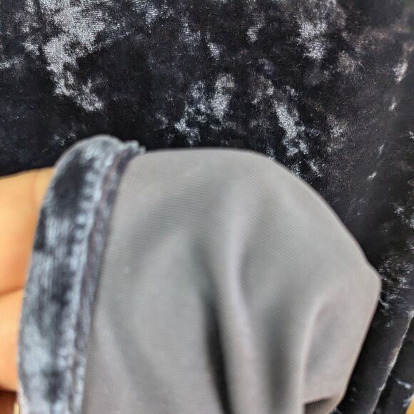 Vintage Dave Johnny Prom Dress Maxi Gown 90S Y2K Goth Crushed Velvet Blue M - Picture 10 of 12